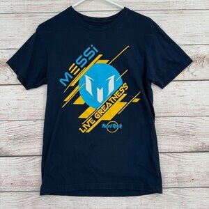 Messi x Hard Rock Live Greatness 10 T-Shirt Adult Size Small Navy Blue